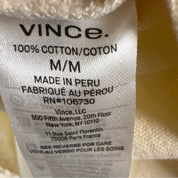 Vince. Shirt Button Up Women’s M Soft Yellow 100%. Cotton Long Sleeve - Picture 6 of 7